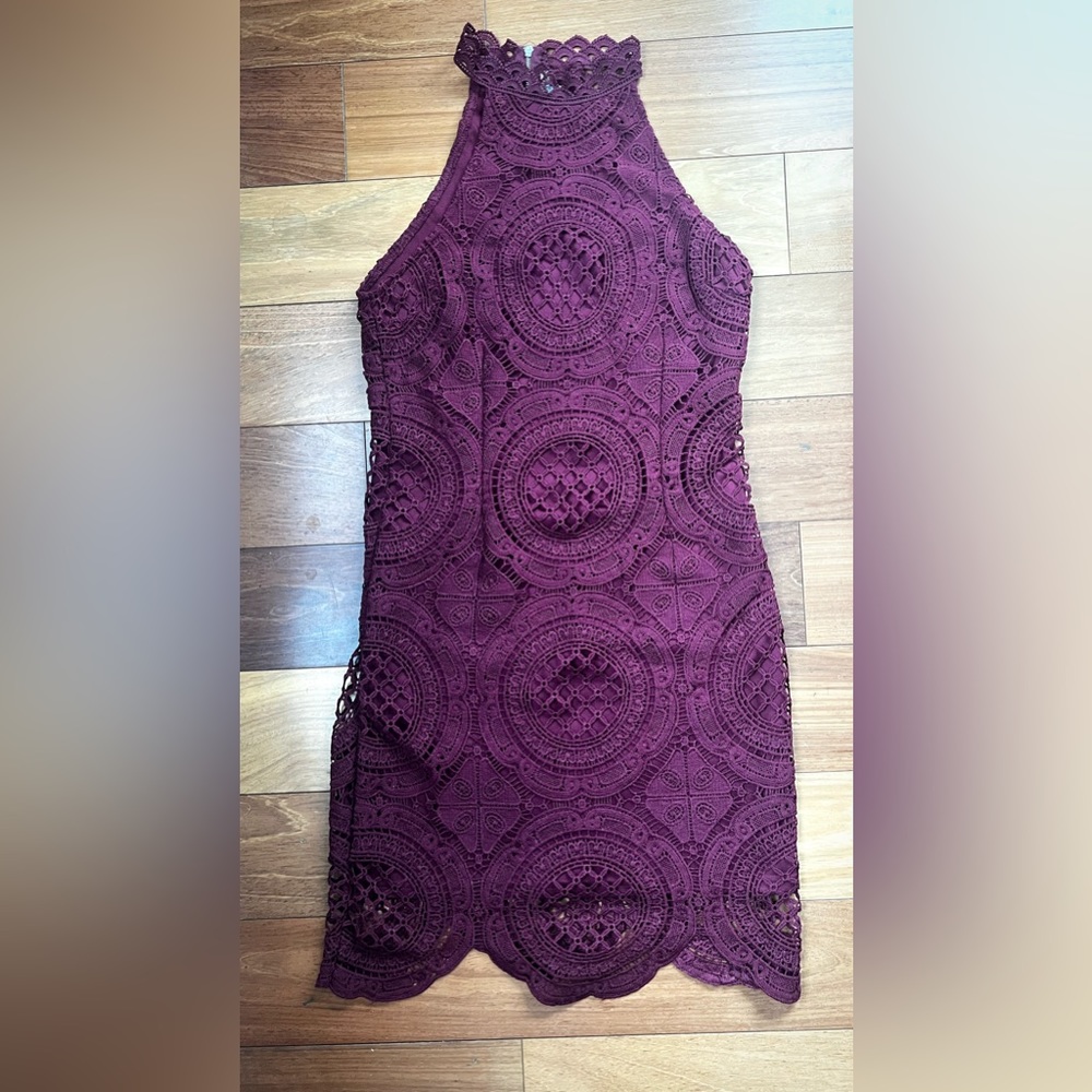 Charlotte Russe crochet lace halter top dress size M